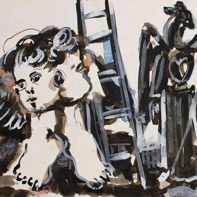 #ad Rolf Walter Putten Entwurfzeichnung Zeitgenössische Kunst signiert Aquarell 1999 EUR 140.00