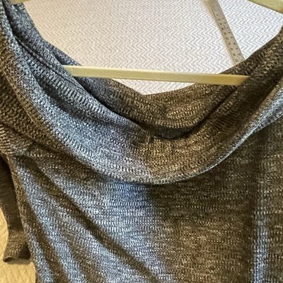 Hilliard & Hanson Casual Partial Ribbed V Neck Pullover Sweater Top XL Women s