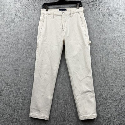 Abercrombie & Fitch Jeans Mens 28x30 White Loose Baggy Carpenter Grunge Denim