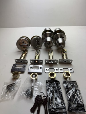 Defiant Brandywine Lock & Deadbolt Set   Stainless Steel   4 Keys   Complete