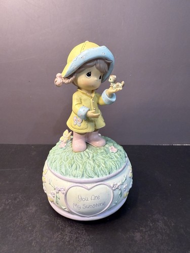 Precious Moments Girl In Raincoat Musical Figurine “You Are My Sunshine” - Picture 1 of 7
