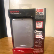 Toshiba Canvio 500GB Silver USB 3.0 USB-Powered Portable External HDD PC/Mac