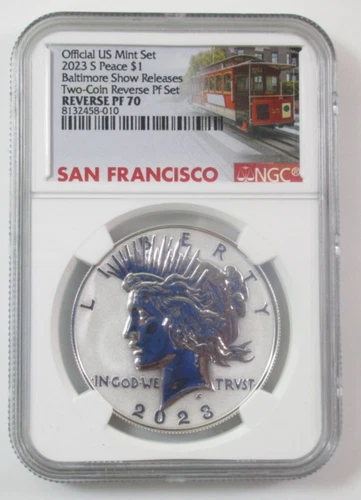 2023-S Reverse Proof PEACE DOLLAR NGC PF70 First Day Baltimore Silver Coin