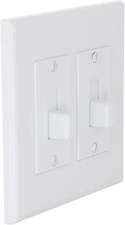 TayMac 2672W 2-Gang MASQUE Decorator Cover, Toggle, White