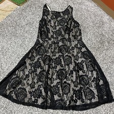 NEW Speechless Black Lace Overlay Sleeveless Dress Fit And Flare Large NWT