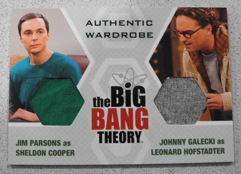 Jim Parsons & Johnny Galecki Big Bang Theory Authentic Wardrobe Card#DW-6
