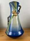 Roseville Pine Cone Blue 1936 Vintage Art Deco Pottery Ceramic Vase 712-12
