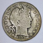 1903-S Barber Half Dollar Liberty Head 90% Silver USA  50C 50 Cents