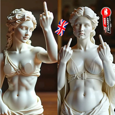 Wiener Göttin Mittelfinger Statue lustige Skulptur Ornament moderne Kunst Schreibtisch Dco