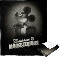 Disney Mickey Mouse Handsome  Mouseterious Cozy Fleece Blanket