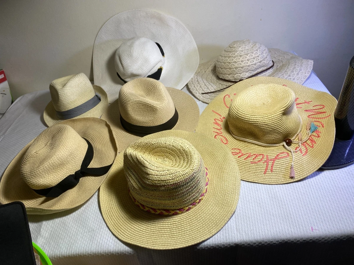 Sunday Afternoons Braided Wide Brim Sun Hat Natural Black One Size Wide Brim Braided Floppy Beach Hat for Large Heads - Fadivo  main image 2