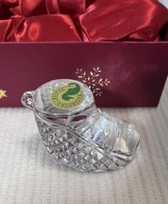 Waterford 2016 Baby's First Christmas Ornament Crystal Baby Bootie New In Box