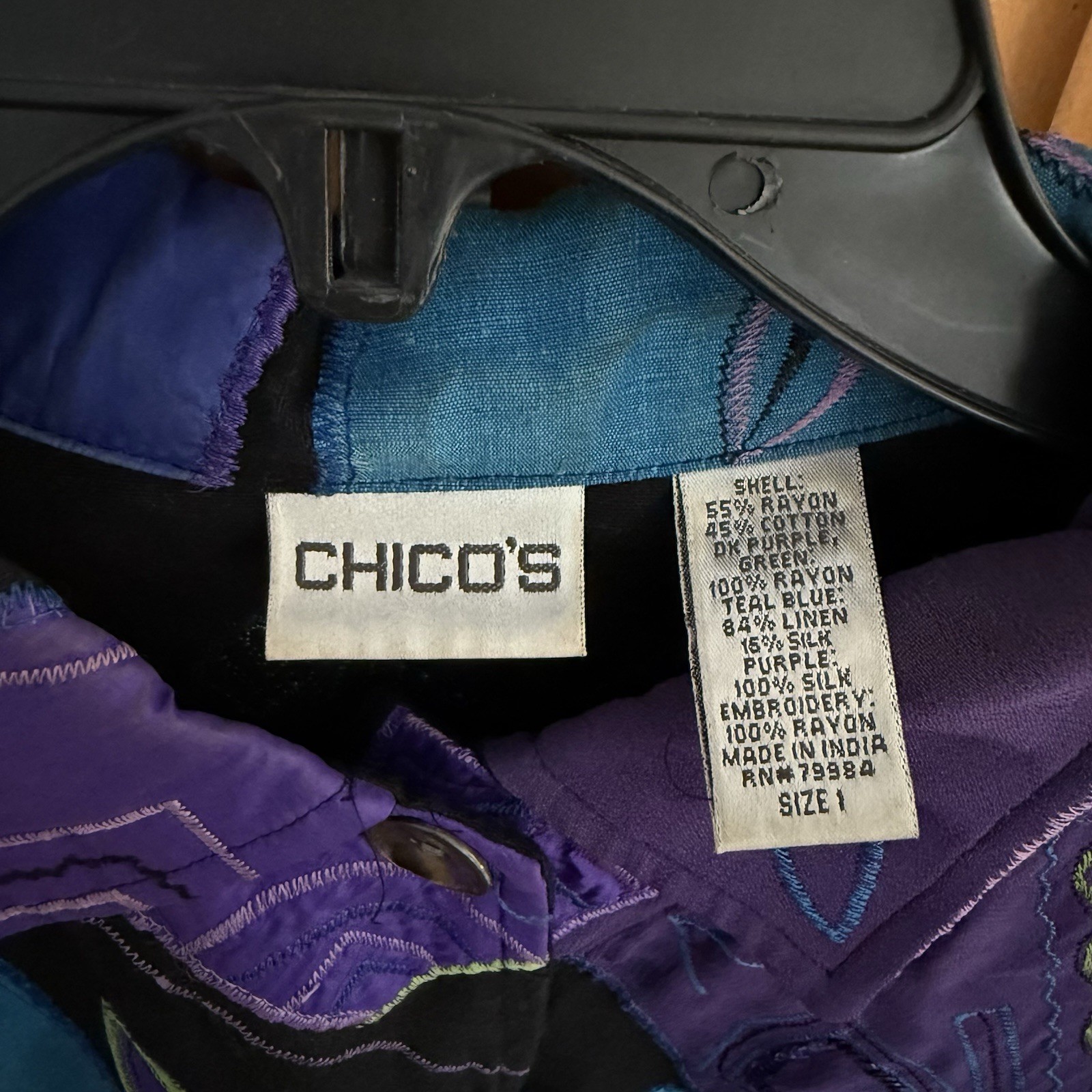 Chico's Women's Multicolor Patchwork Jacket Size … - image 4