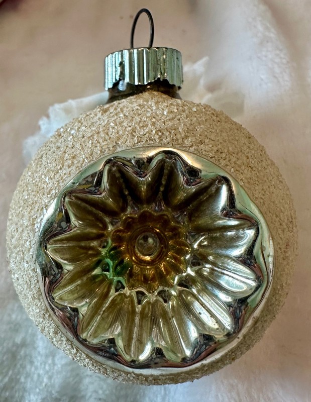 3 Vintage Shiny Brite Christmas Ornaments Indents Double MADE in USA Heavy Sugar