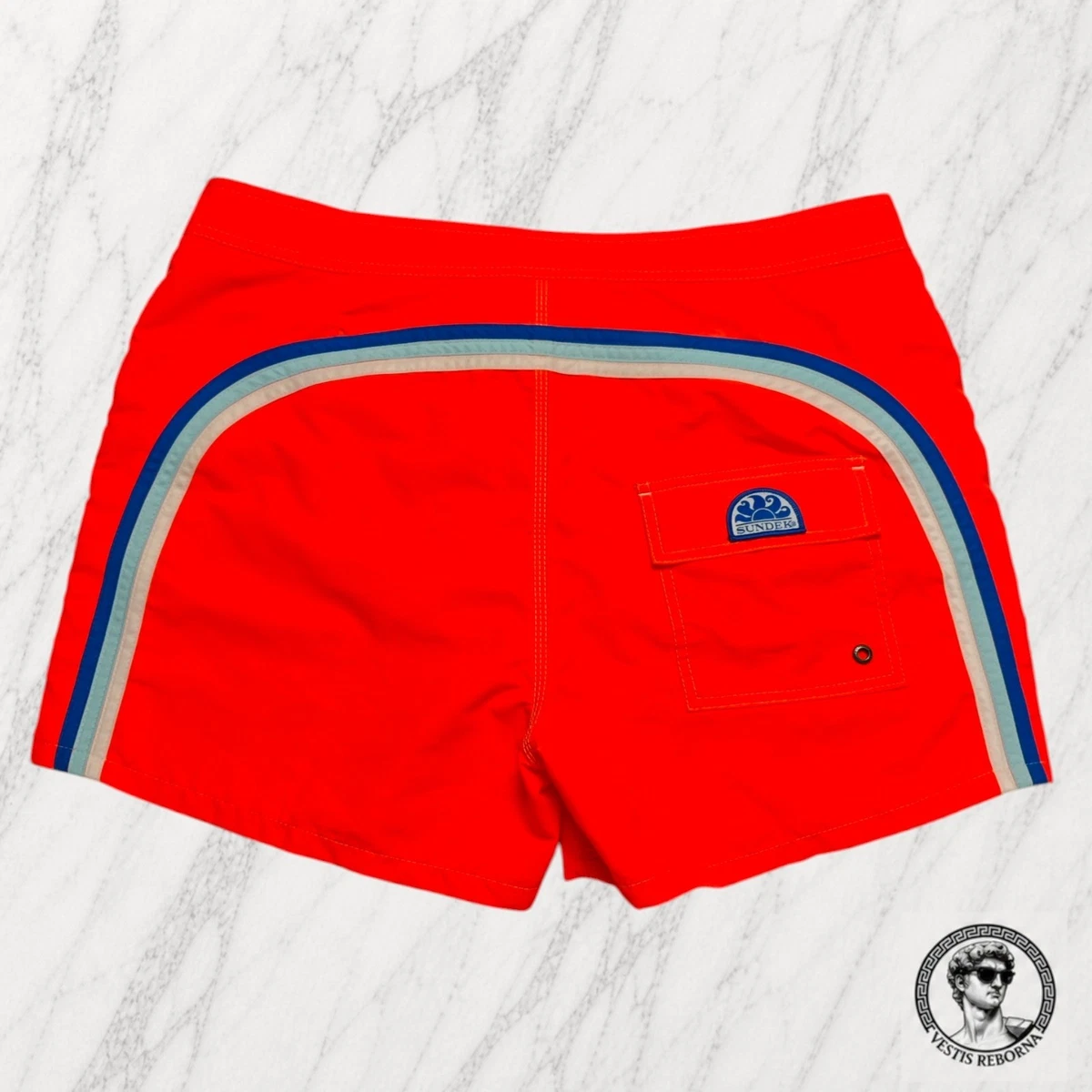 Bermuda Da Mare Uomo Fluo – Pantaloncini Costume In Poliestere, Arancione, Taglie S-XXL, Asciugatura Rapida - 5