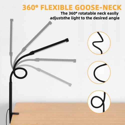 Voncerus LED Desk Lamp with Clamp, Clip on Lights for Home Office ...