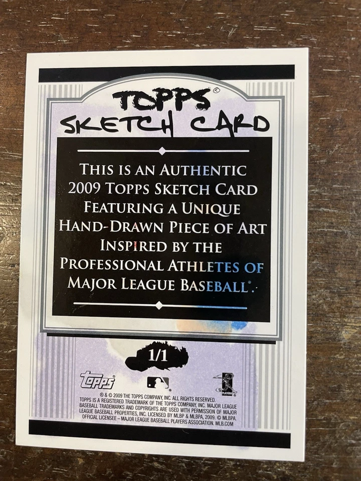 2009 Topps Sketch Card 1/1 Aramis Ramirez -By Brian Kong- Dodgers *Noles2148* - Изображение 2 из 2