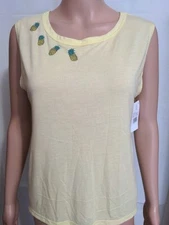 Women's Tank Top Size Large Crop Brand Modern Lux NWT Color Yellow