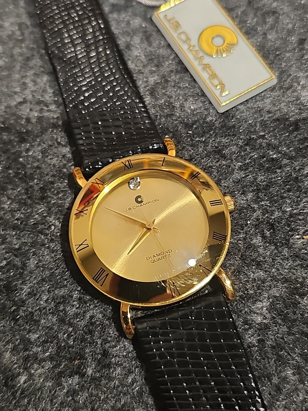 Vintage NOS JB Champion Quartz Watch Leather Band,New Batt 3