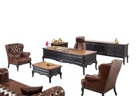 Sofa Set BüRoeinrichtung Komplett Schreibtisch Sessel Arbeitszimmer 8Tlg