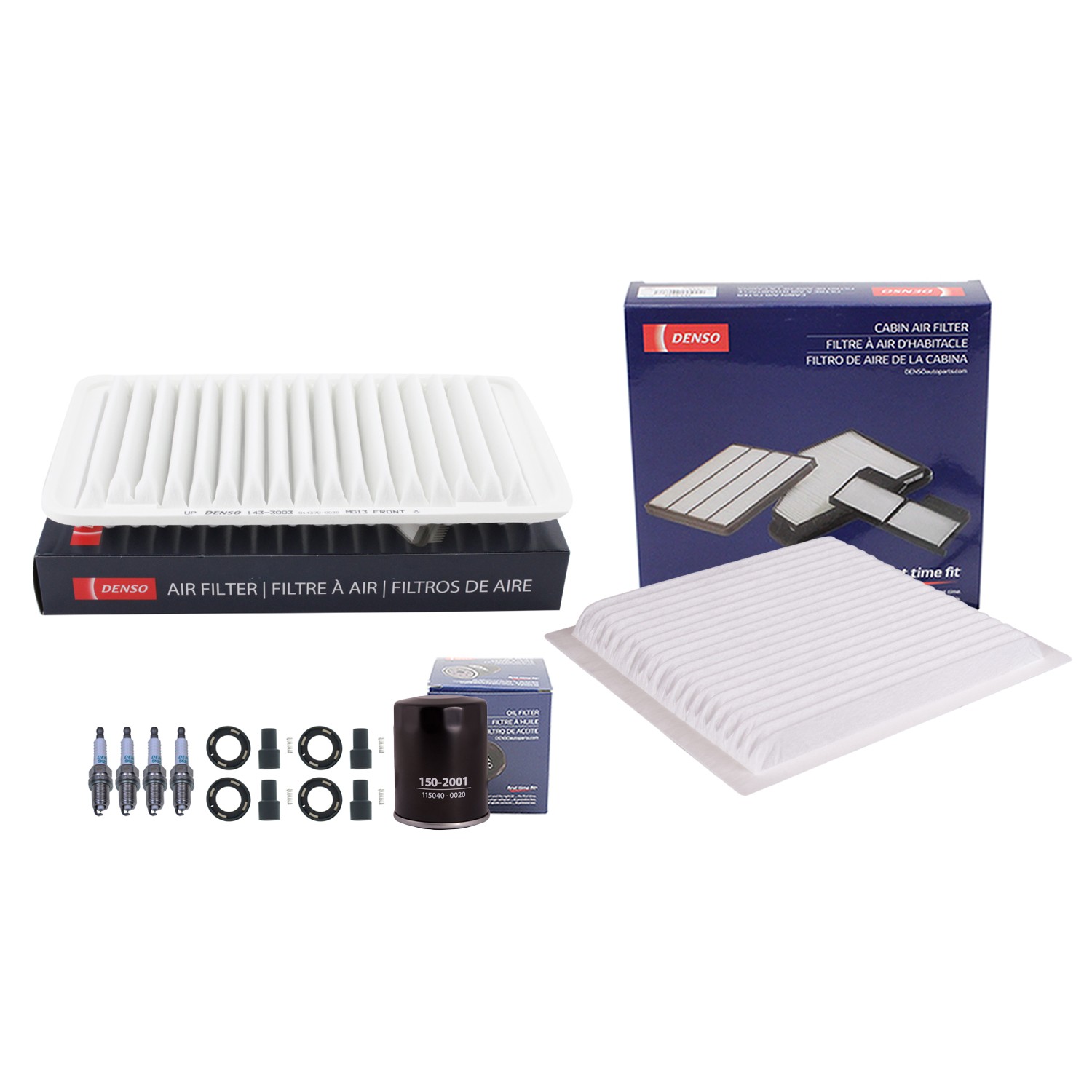 Denso Tune Up Kit 4 Spark Plugs  Boots Kit for Toyota Highlander 2.4L L4 2AZ-FE