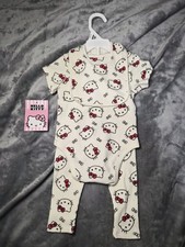 6/9 Months Hello Kitty White Ribbed 3-Set Outfit - New