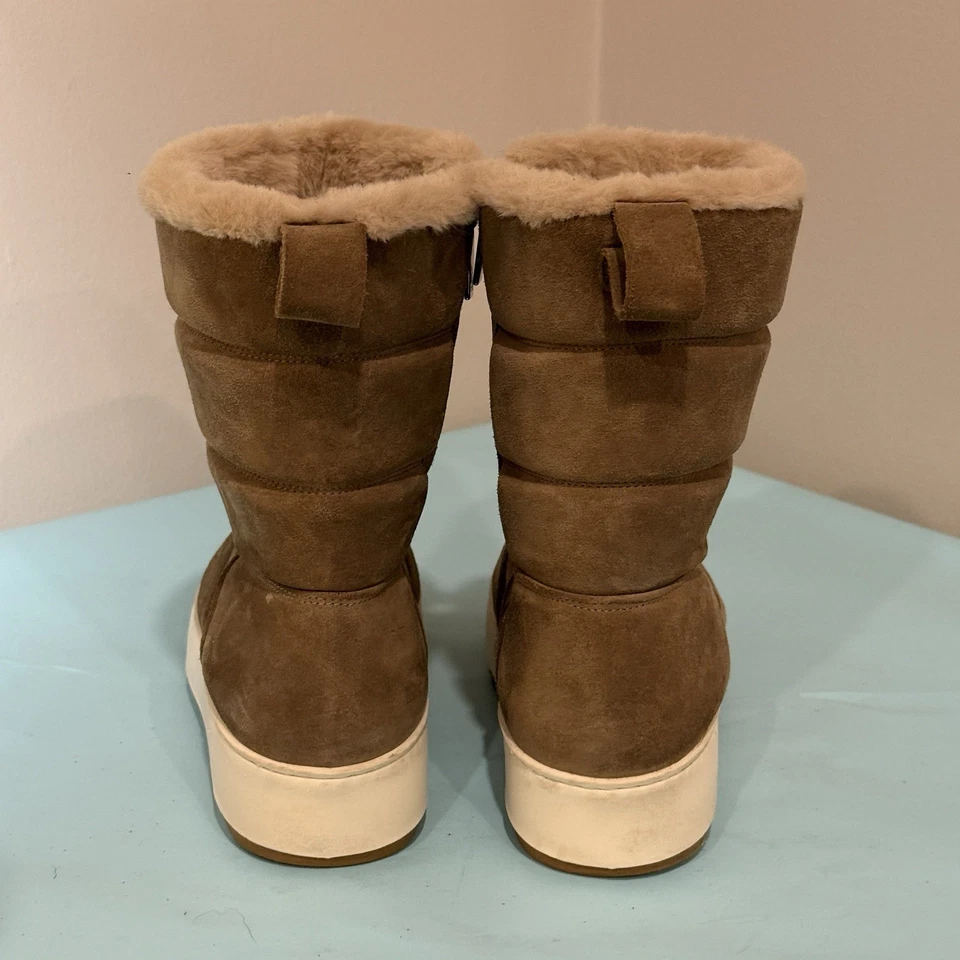 ITALIA Aquatalia Gris Alcee Acolchado Gamuza Botas de Nieve Para Mujer Talla 8,5 Foto 3 de 4