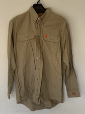 NWT Wrangler FR Flame-Resistant Long Sleeve Western Snap Solid Twill Work Shirt