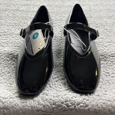 A New Day Elena Flats Womens Size 8 Black Patent Mary Jane Shoes Buckle