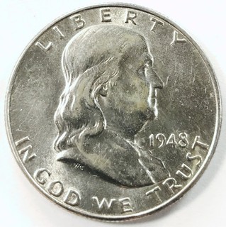 1948 DENVER MINT FRANKLIN HALF DOLLAR MS NR #P3054