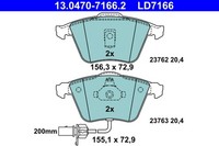 Bremsbelagsatz Scheibenbremse ATE Ceramic 13.0470-7166.2 FüR Audi A6 C5 1LG 1LA