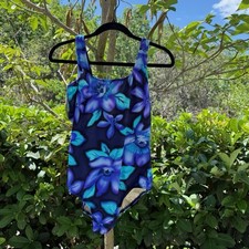Vintage Maxine Of Hollywood One Piece Swimsuit Floral Plus Size Women  s