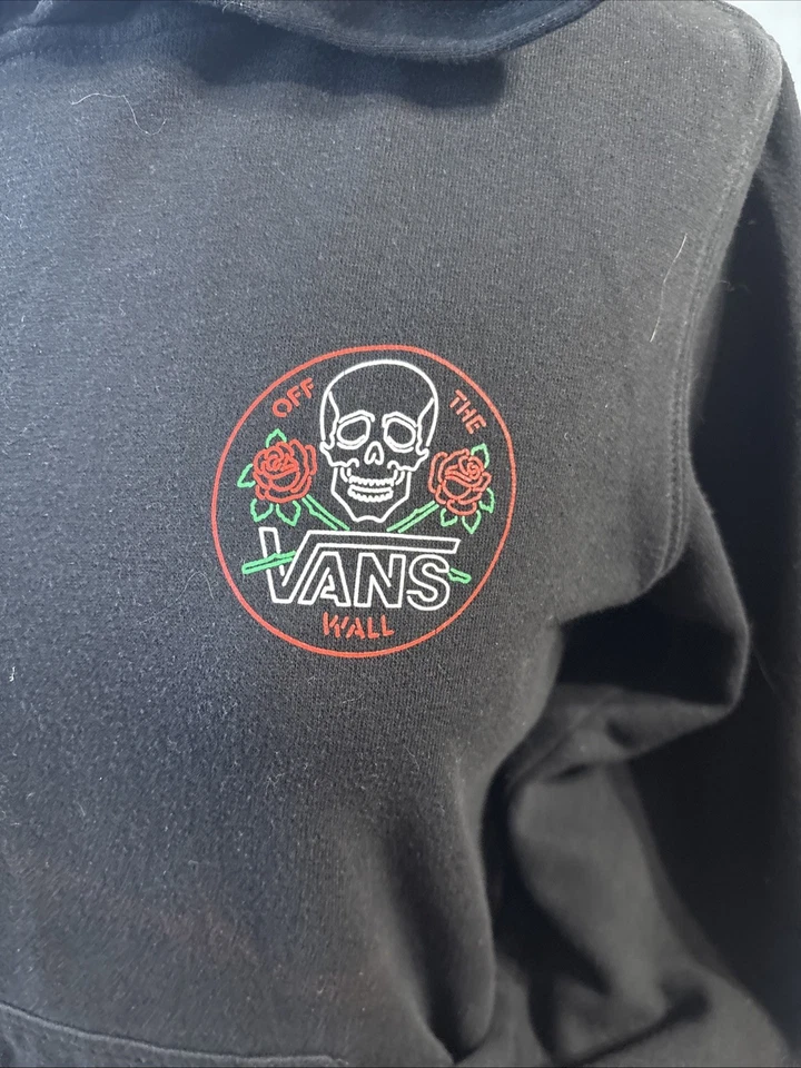 Sudadera con capucha para mujer VANS Off The Wall negra talla grande Foto 2 de 4