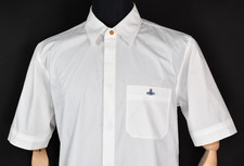 Vivienne Westwood Men's White Short Sleeve Shirt Orb Logo size 56