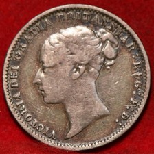 Pièce étrangère en argent Grande Bretagne 6 pence 1878