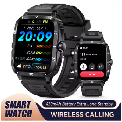 Bluetooth Smart Watch with Wireless Calling, Fitness Tracker & Long Battery