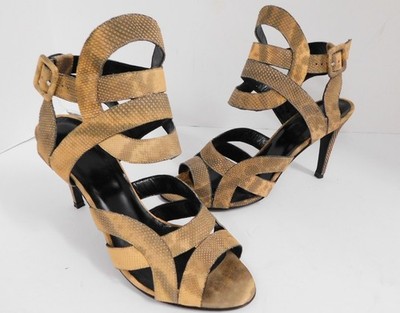 PIERRE HARDY Textured Leather Strappy Cage High-Heel Sandals 37