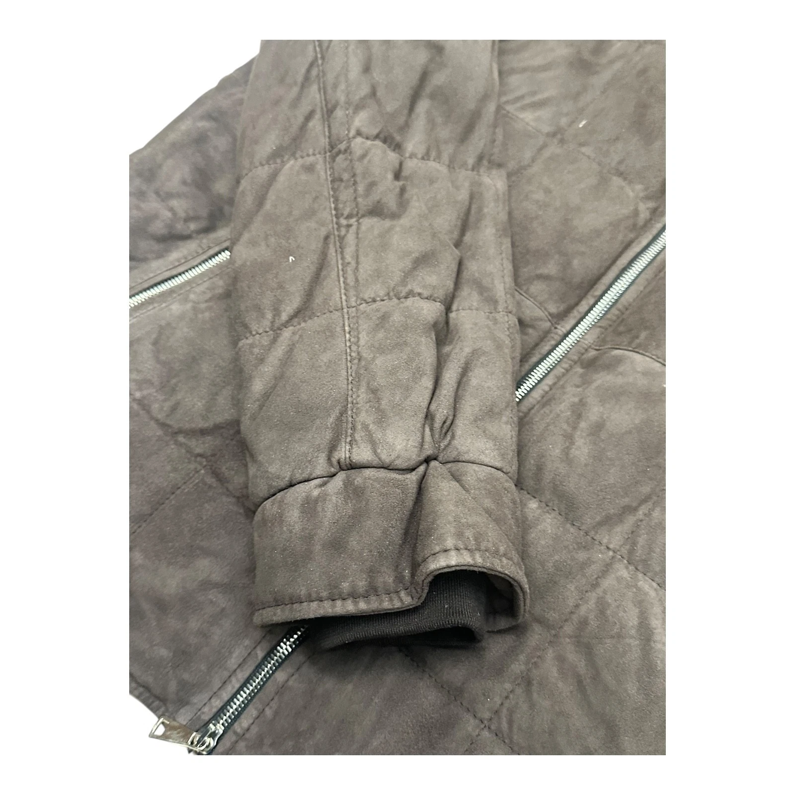 G. Inglese Italian Suede Jacket - Handmade Sartorial Bomber - Brown - Size 56 - product detail image 6