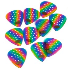 Pickboy Guitar Picks Pro Pos-a-grip 1.00mm Med Heavy 10 Pack Celluloid Rainbow