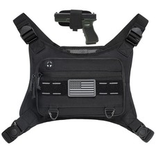 Sports Chest Pack for Men - Fits Most Pistols - Running, Hiking, Workouts Black
