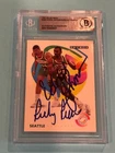 EDDIE JOHNSON & RICKY PIERCE Signed 1991-92 SKYBOX Card #483 Beckett (BAS)