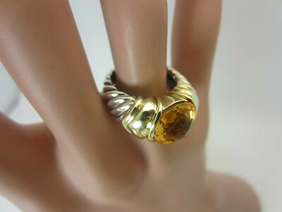 David Yurman Ring Serpentin-Cable aus Sterlingsilber 14K Gold mit Citrin