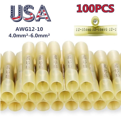100Pcs Heat Shrink Insulated Butt Crimp Wire Connector Terminals Assortment - Picture 1 of 8