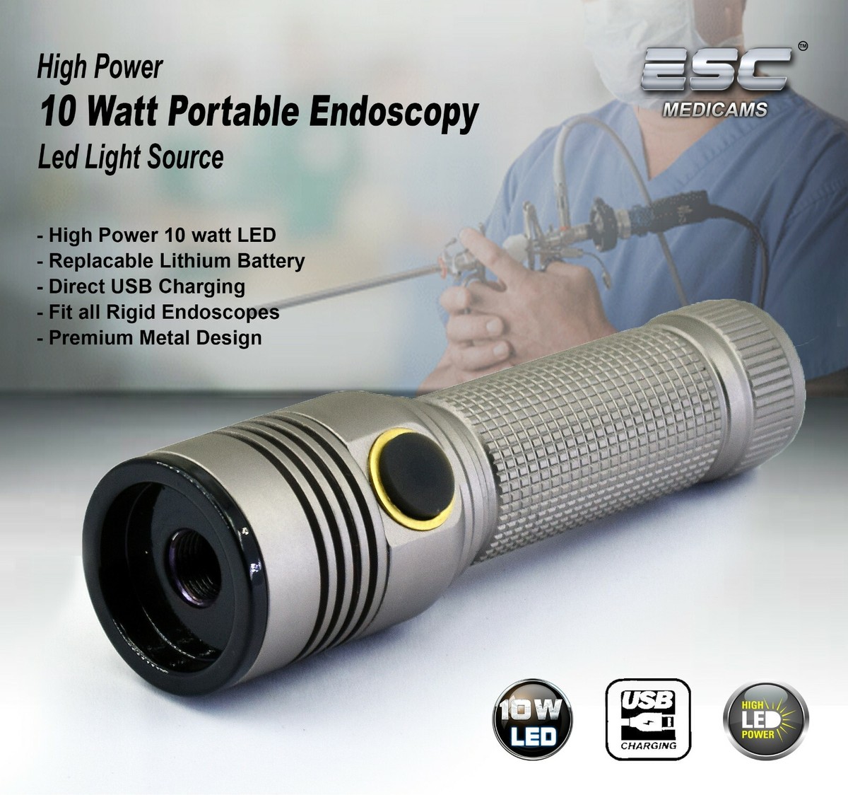 Oskuglin Telecaera per endoscopio illuinata, telecaera per