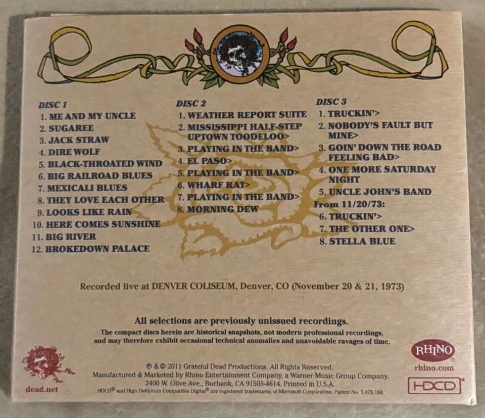 GRATEFUL DEAD -Road Trips Vol. 4 No. 3: Denver '73. 2x CD rare set (no 3rd disc) - Image 2 of 4