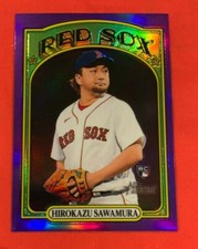 2021 Topps Heritage High Number #615 Hirokazu Sawamura Purple Chrome Refractor 