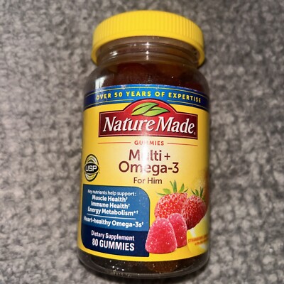Nature Made Men's Multivitamin + Omega-3 Gummies, 80 Count Exp. 11/2025