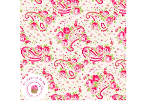 POSIE TW09C Cream Floral Paisley TANYA WHELAN Quilt Fabric SHABBY CHIC - Picture 1 of 5