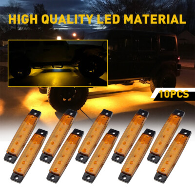 10 Pods LED Rock Lights Underglow Truck Bed Lighting Neon Light Decor Yellow