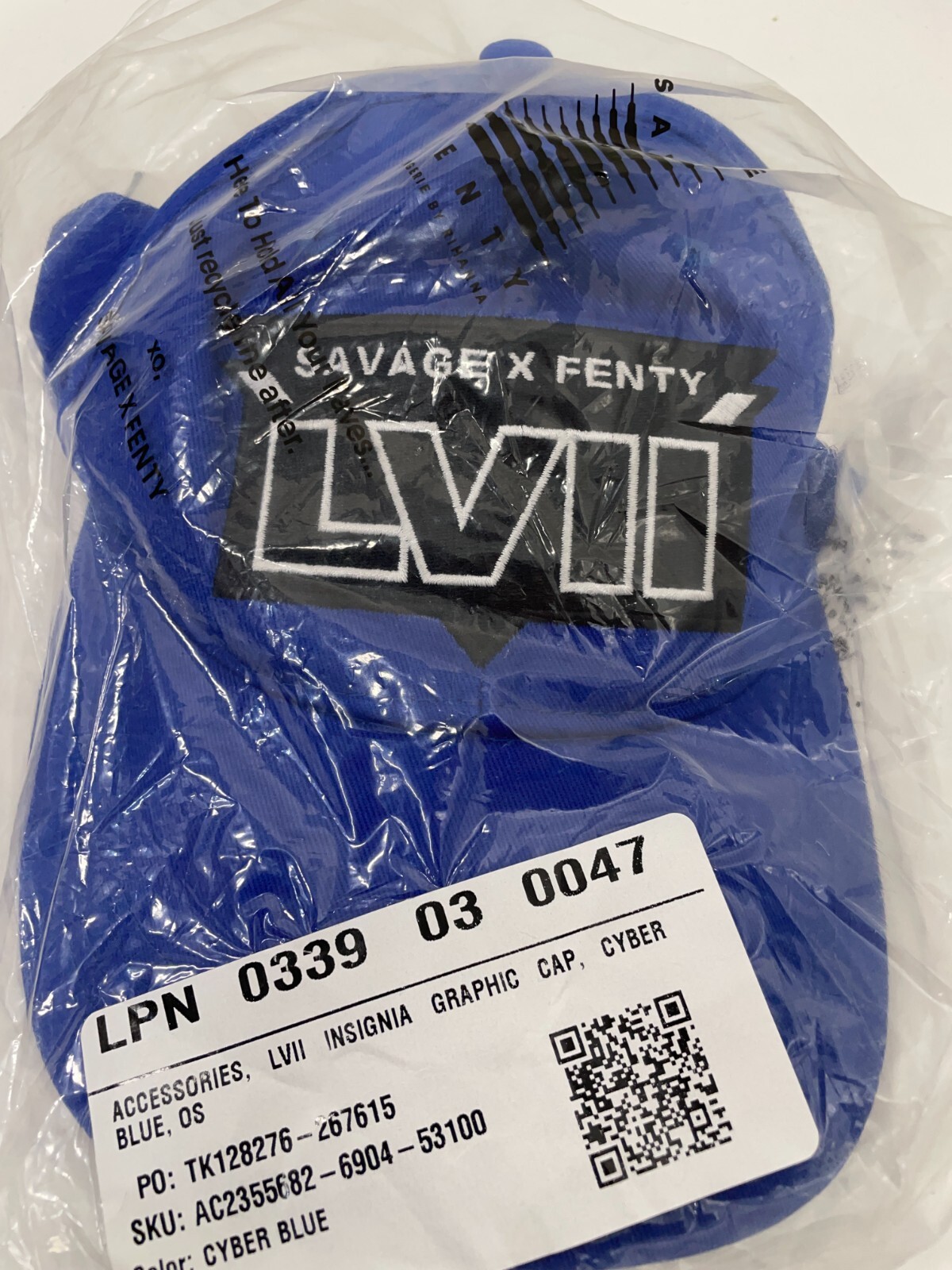 PONY Cappello Savage Fenty Taglia Unica Edizione Limitata LVII Cyber Blu Coda di Cavallo Regolabile